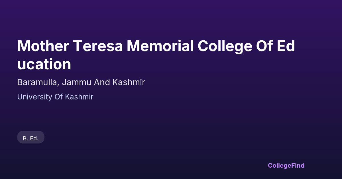 mother teresa memorial college of education