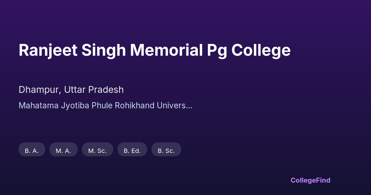 ranjeet singh memorial pg college