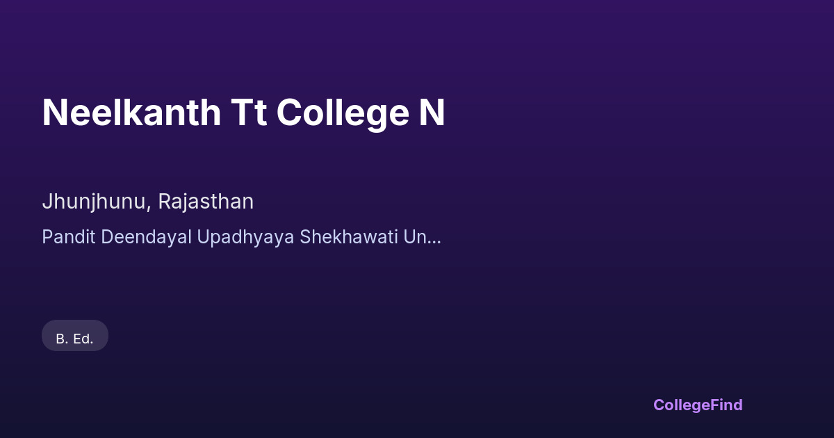 neelkanth tt college n