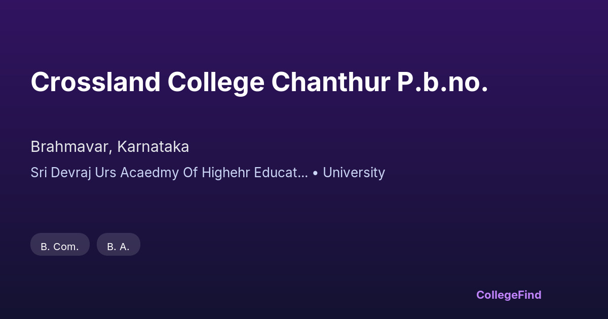 crossland college chanthur p.b.no.