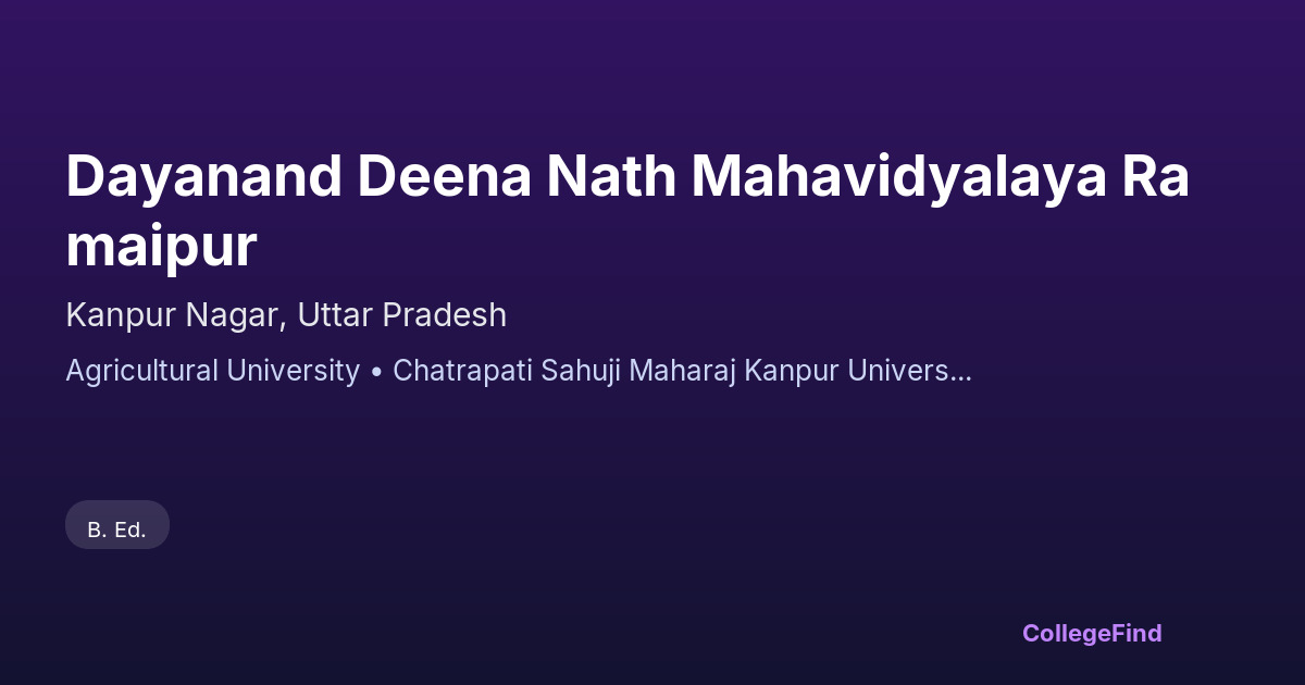dayanand deena nath mahavidyalaya ramaipur
