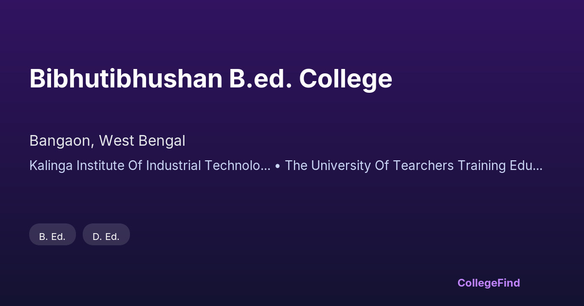 bibhutibhushan b.ed. college