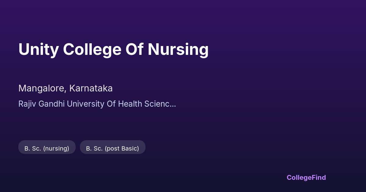 unity college of nursing