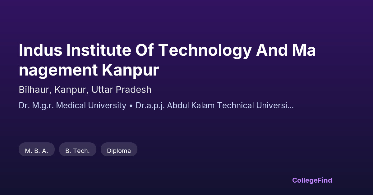 indus institute of technology and management kanpur