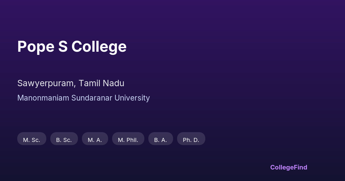 pope s college