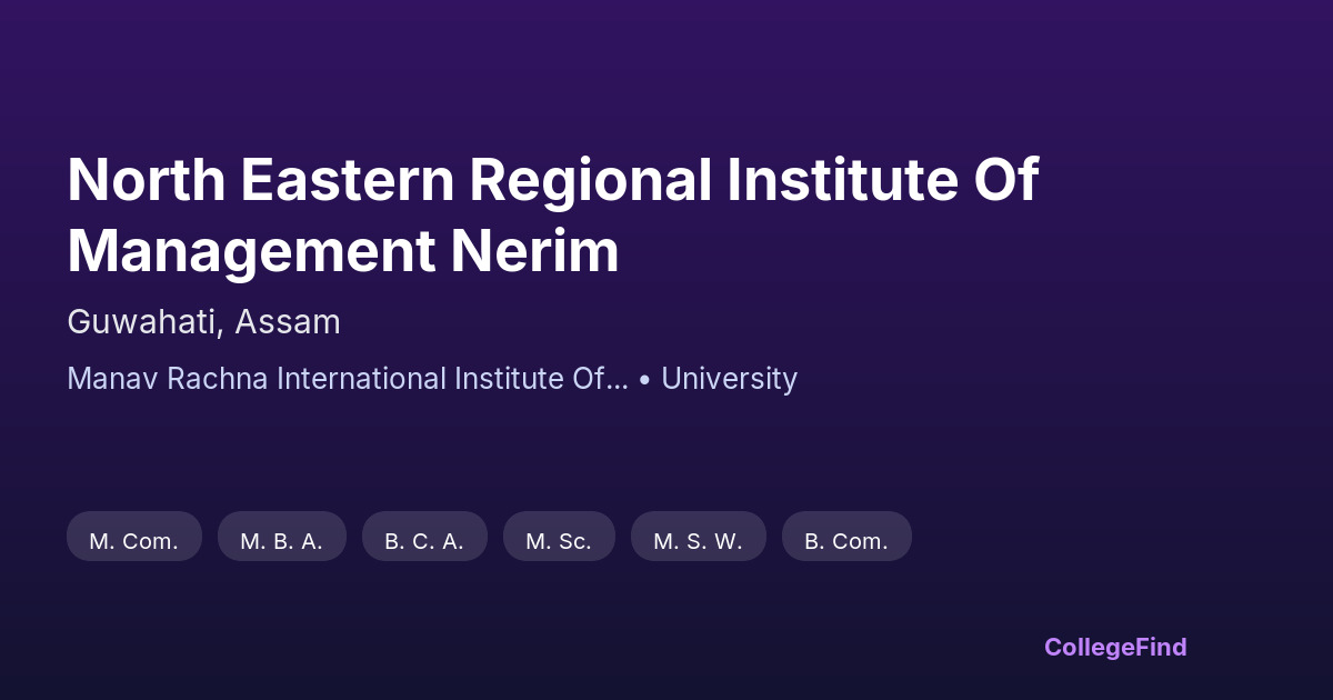 north eastern regional institute of management nerim
