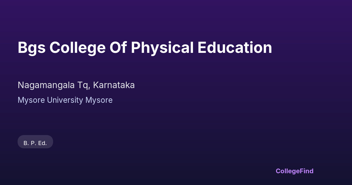 bgs college of physical education