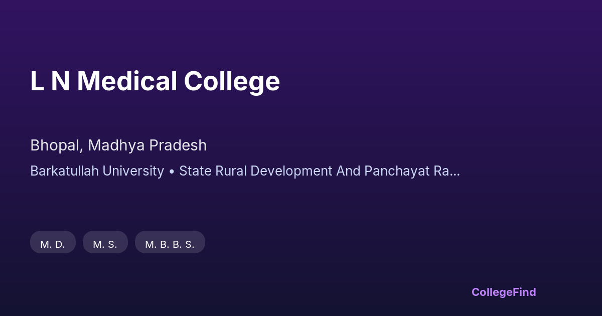 l n medical college