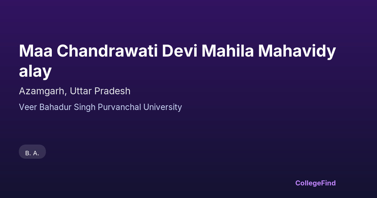 maa chandrawati devi mahila mahavidyalay