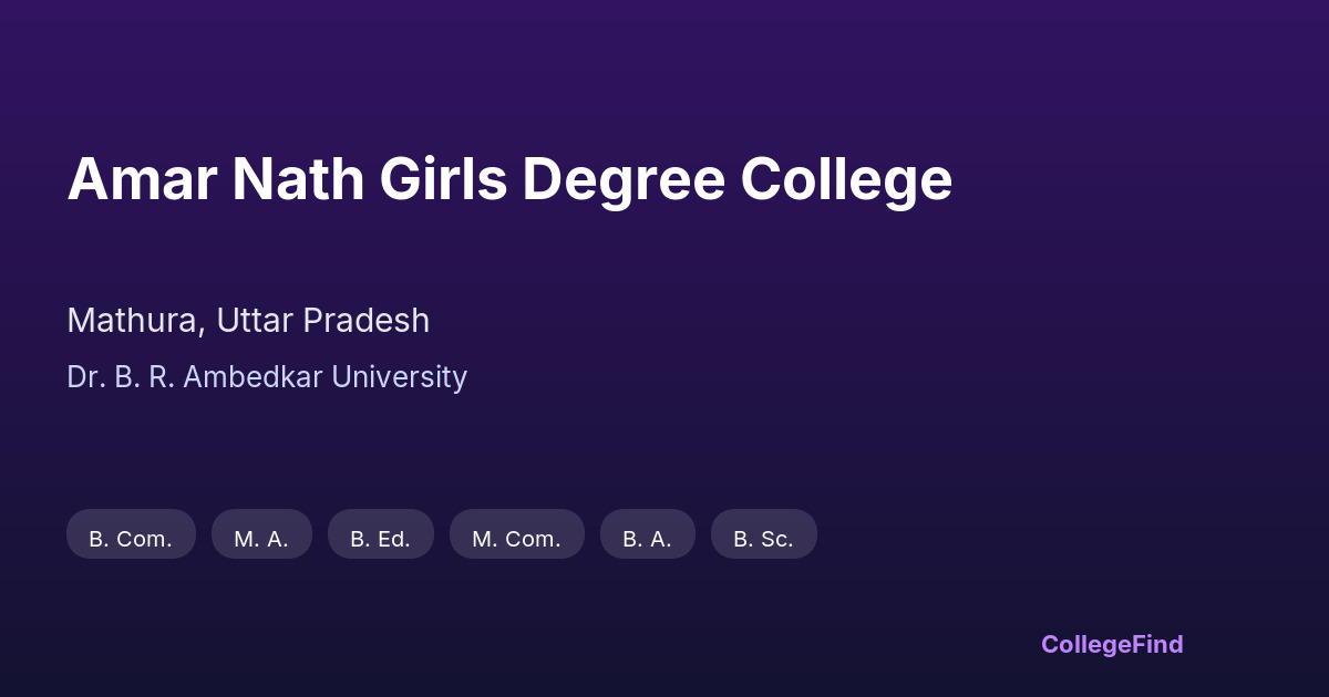 amar nath girls degree college