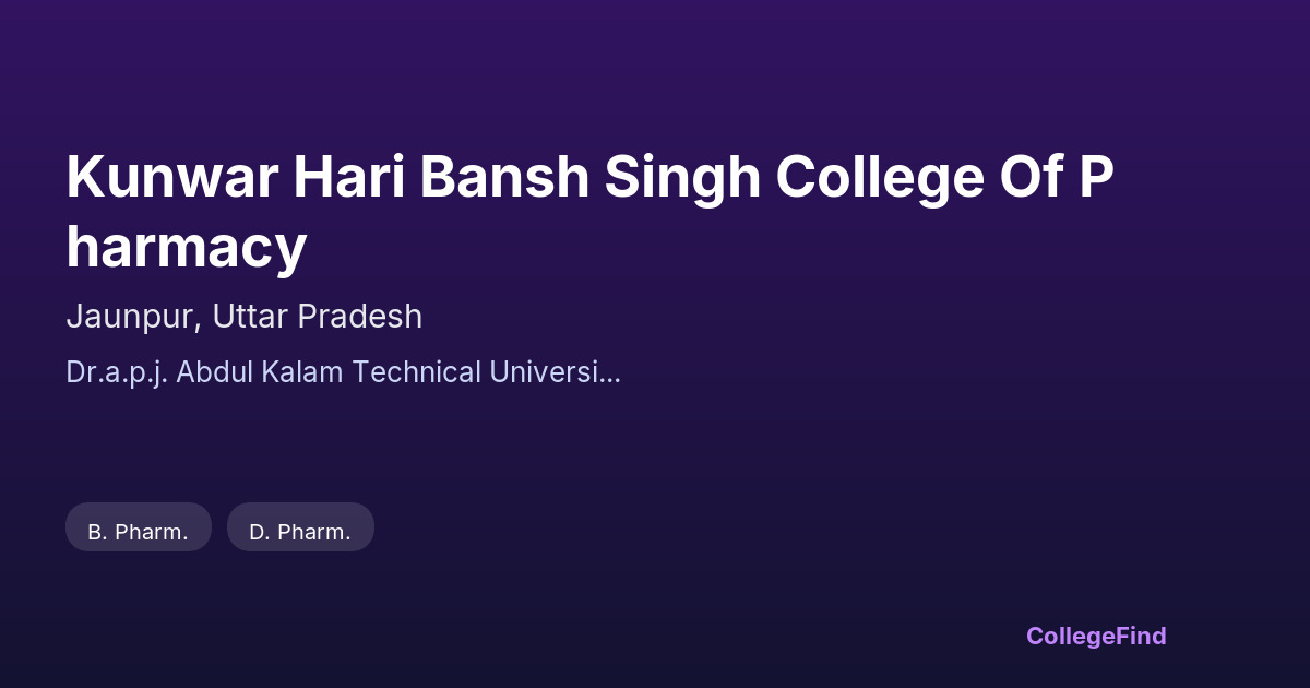 kunwar hari bansh singh college of pharmacy