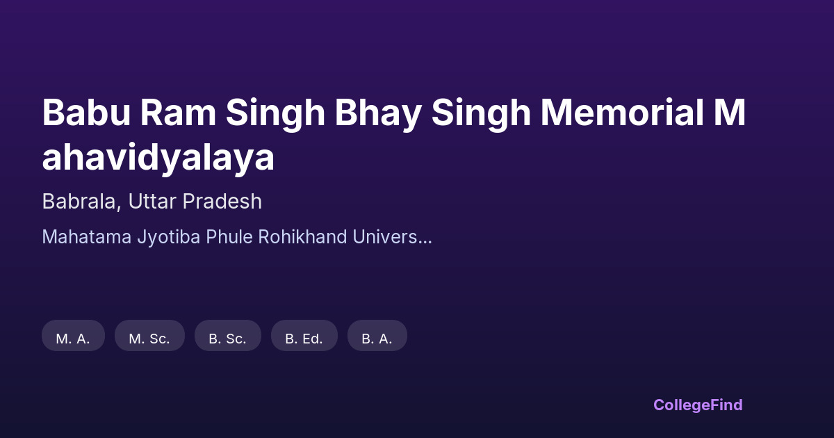 babu ram singh bhay singh memorial mahavidyalaya