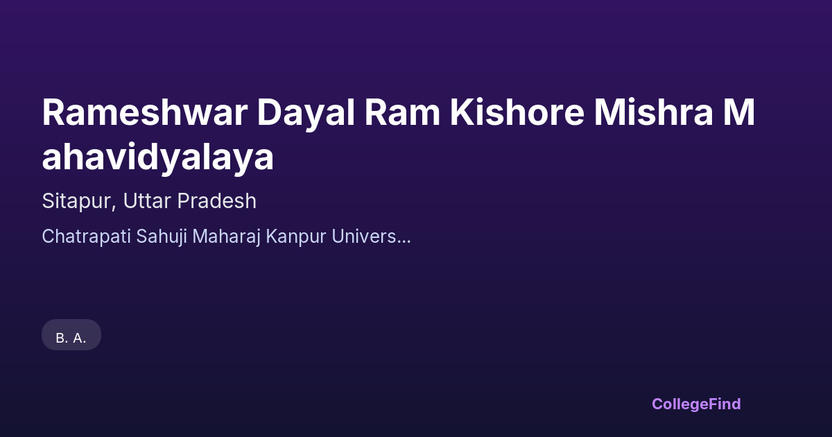 rameshwar dayal ram kishore mishra mahavidyalaya