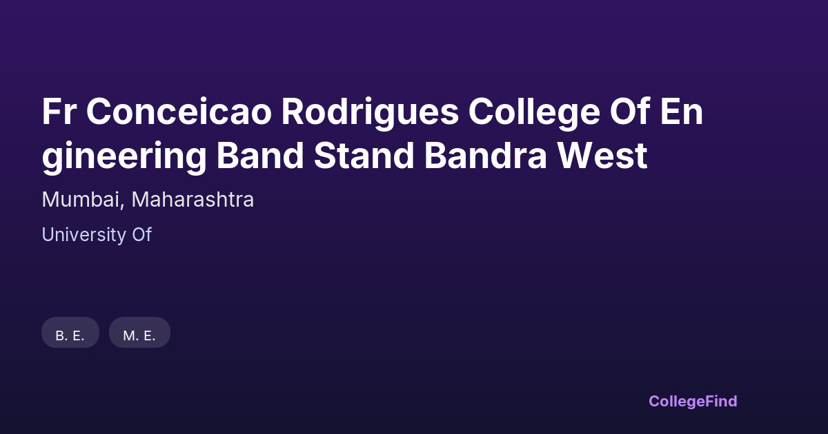 fr conceicao rodrigues college of engineering band stand bandra west