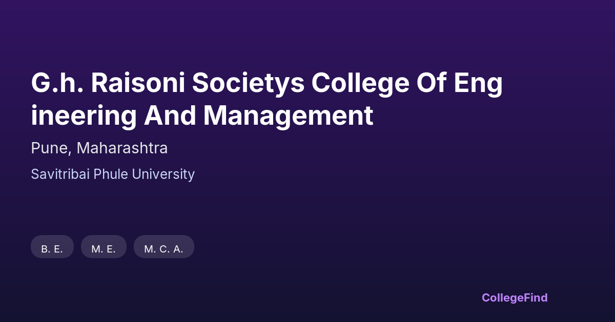 g.h. raisoni societys college of engineering and management