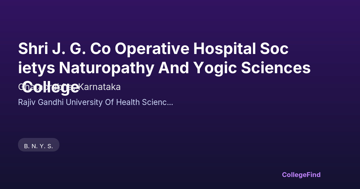 shri j. g. co operative hospital societys naturopathy and yogic sciences college