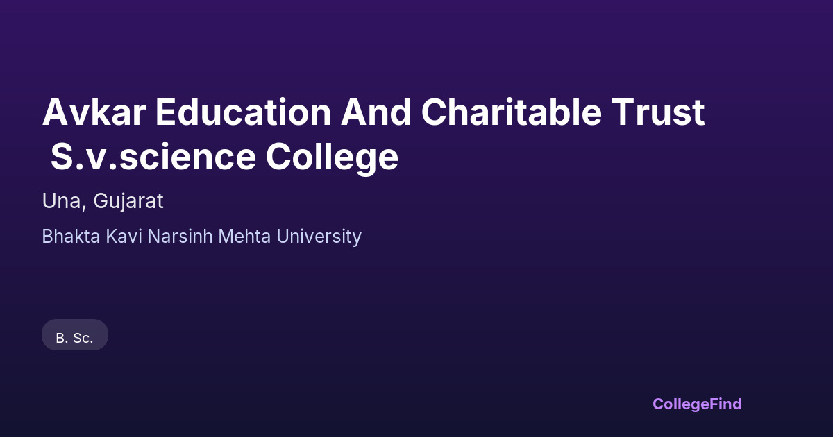 avkar education and charitable trust s.v.science college