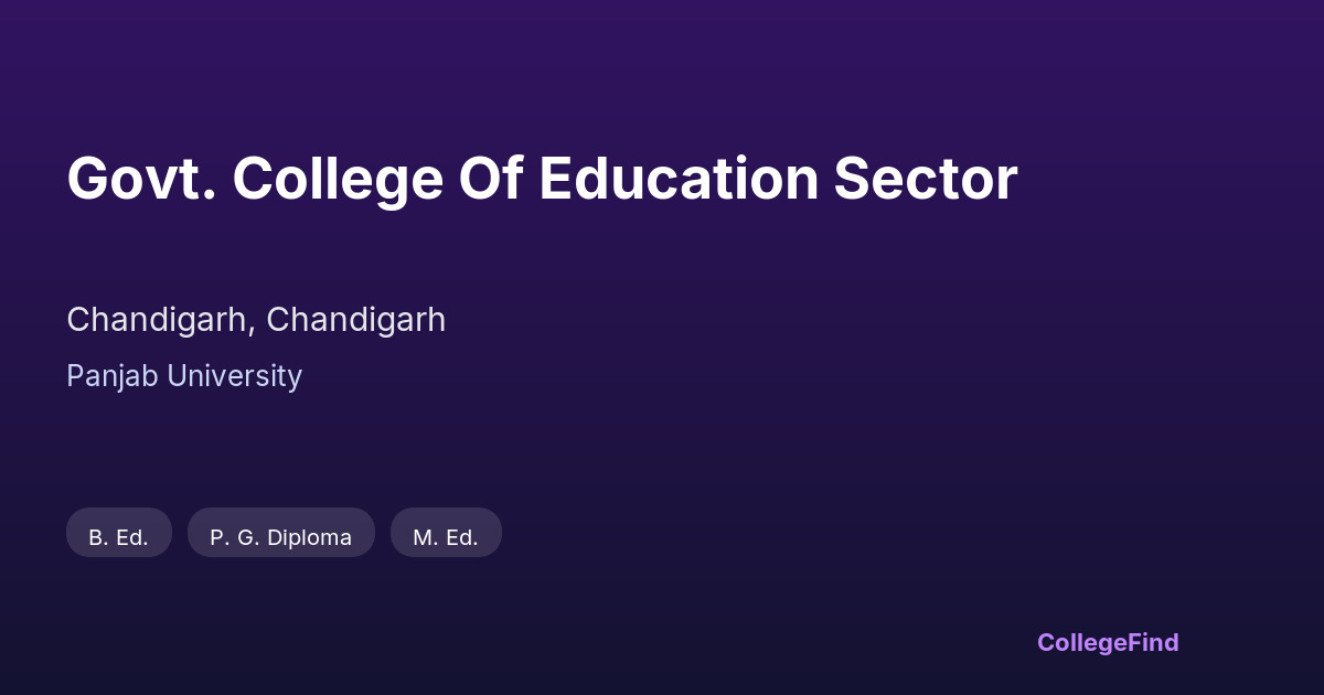 govt. college of education sector