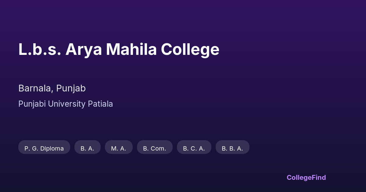 l.b.s. arya mahila college
