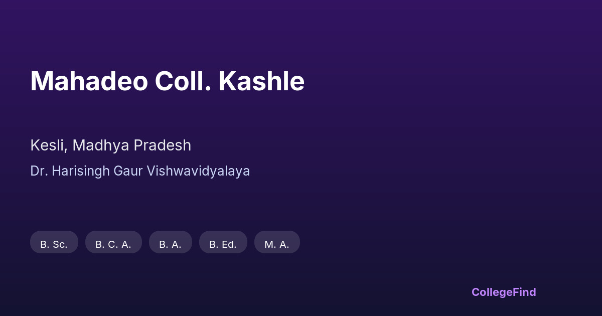 mahadeo coll. kashle
