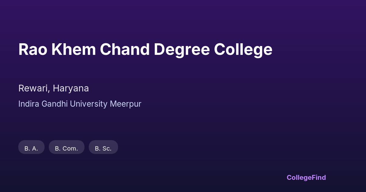 rao khem chand degree college
