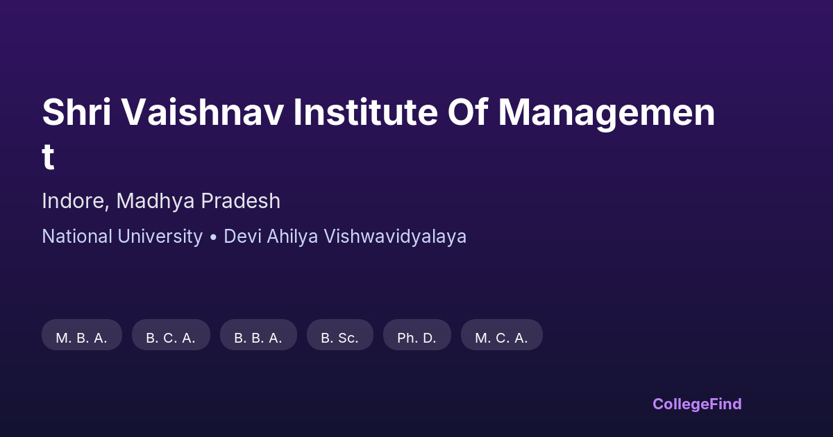 shri vaishnav institute of management