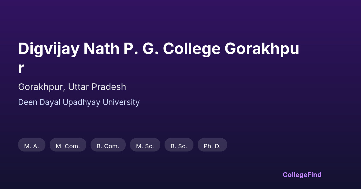 digvijay nath p. g. college gorakhpur