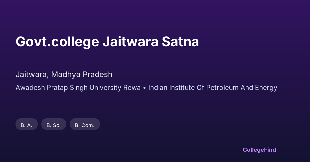 govt.college jaitwara satna