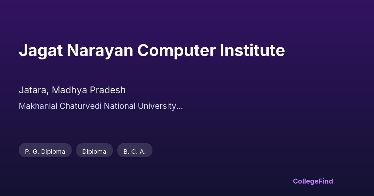 jagat narayan computer institute