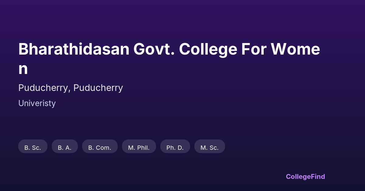 bharathidasan govt. college for women