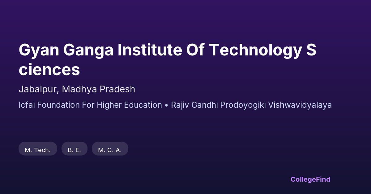 gyan ganga institute of technology sciences