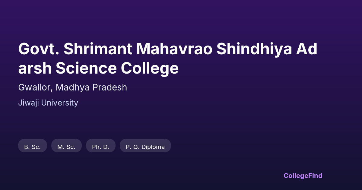 govt. shrimant mahavrao shindhiya adarsh science college