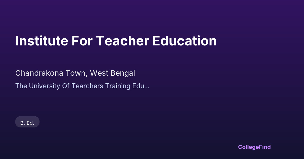 institute for teacher education