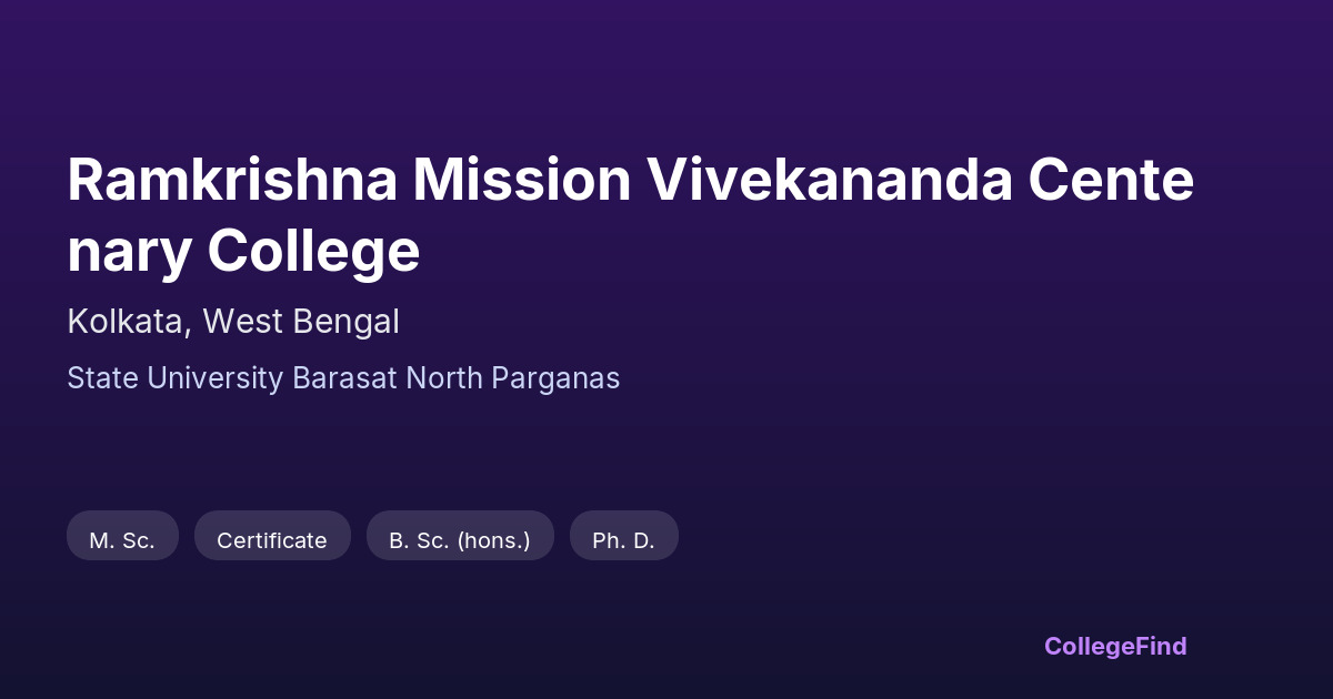 ramkrishna mission vivekananda centenary college