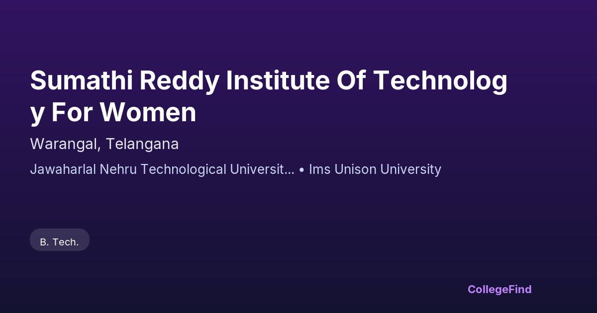 sumathi reddy institute of technology for women