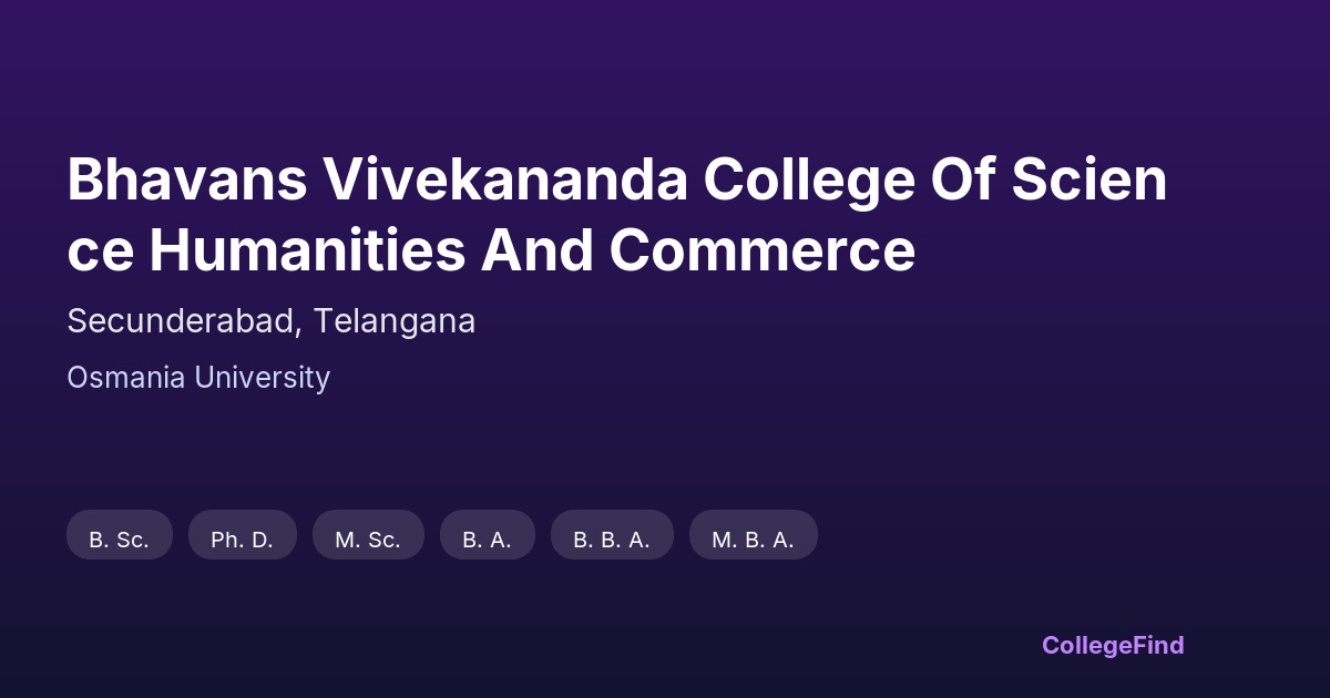bhavans vivekananda college of science humanities and commerce