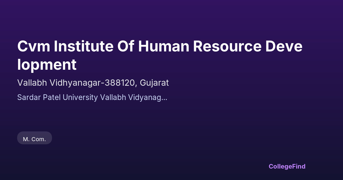 cvm institute of human resource development