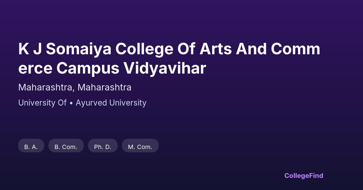k j somaiya college of arts and commerce campus vidyavihar