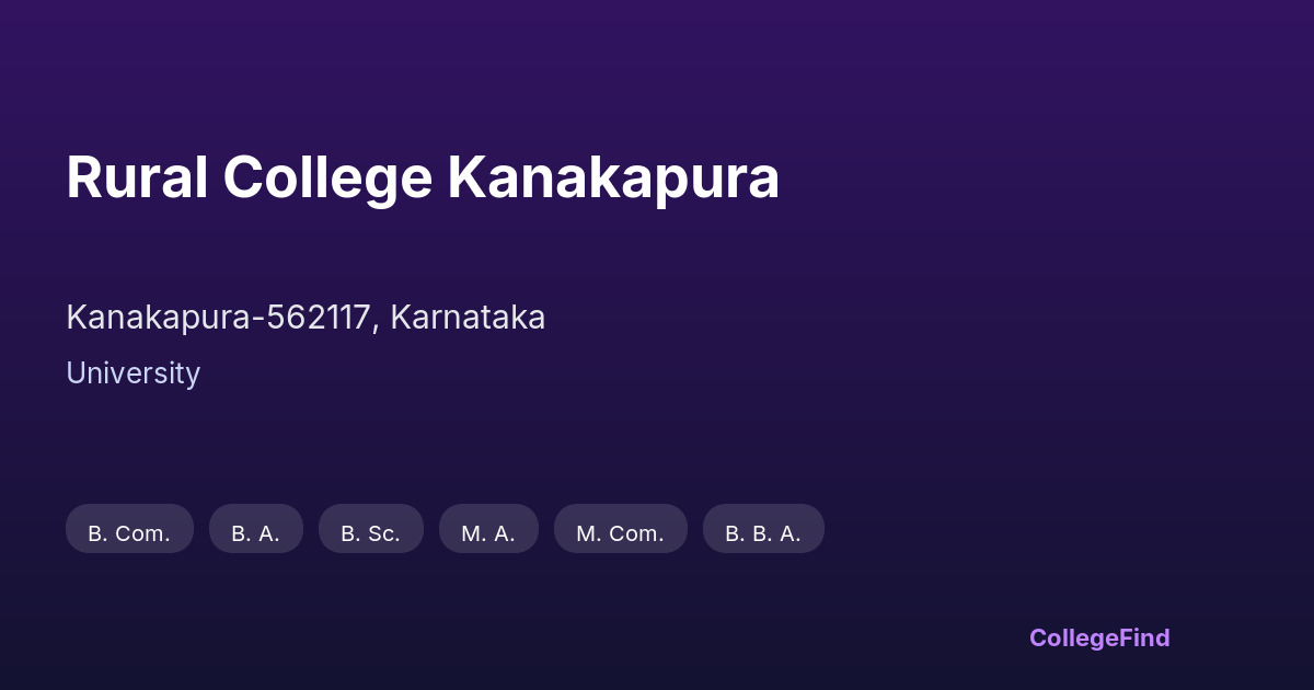 rural college kanakapura