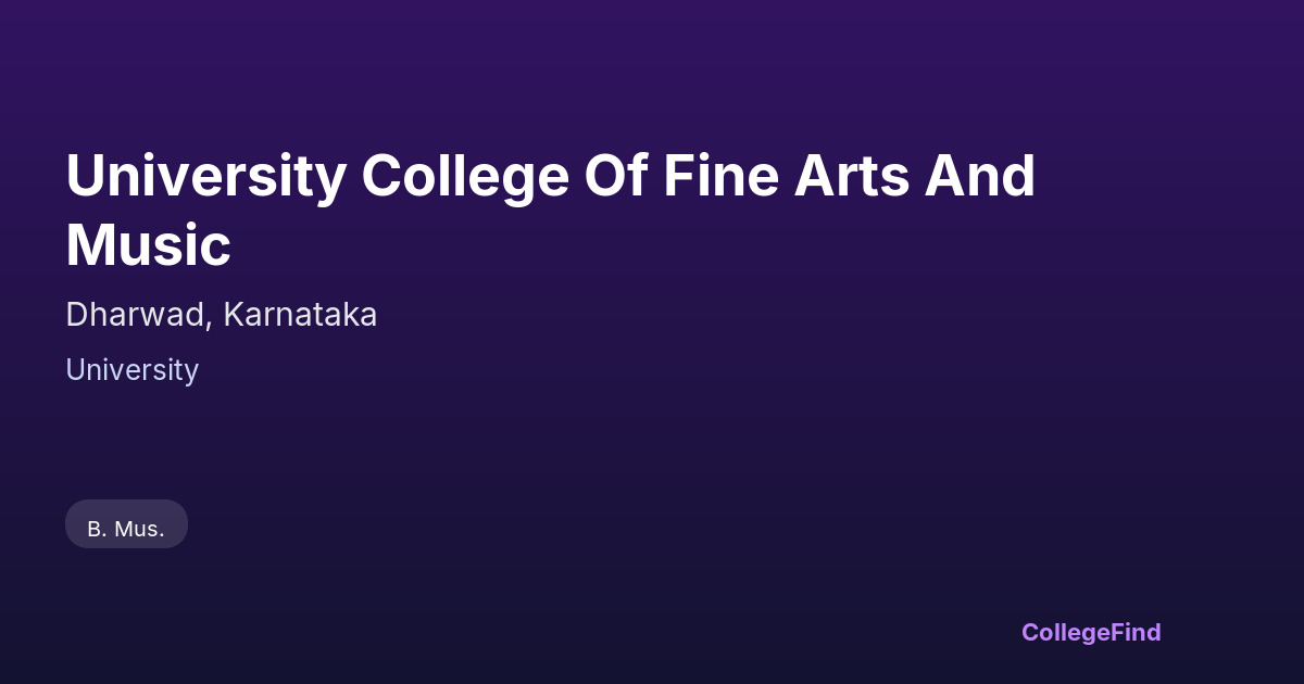 university college of fine arts and music
