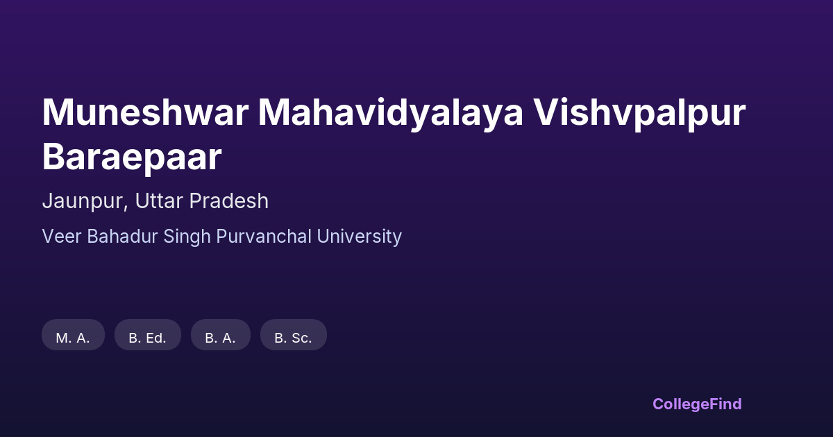 muneshwar mahavidyalaya vishvpalpur baraepaar