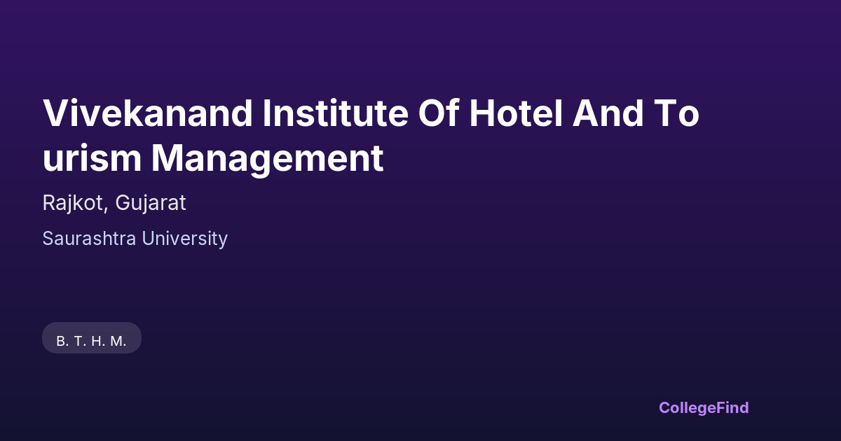vivekanand institute of hotel and tourism management