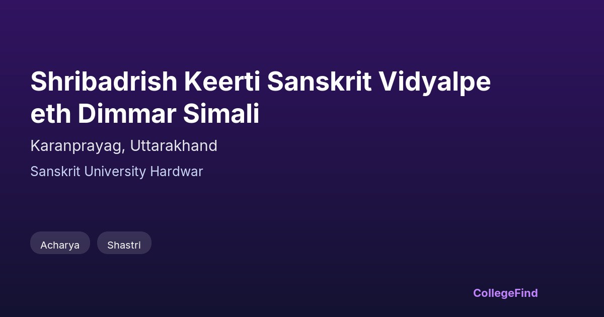 shribadrish keerti sanskrit vidyalpeeth dimmar simali