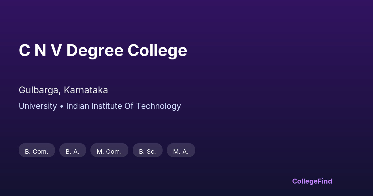 c n v degree college