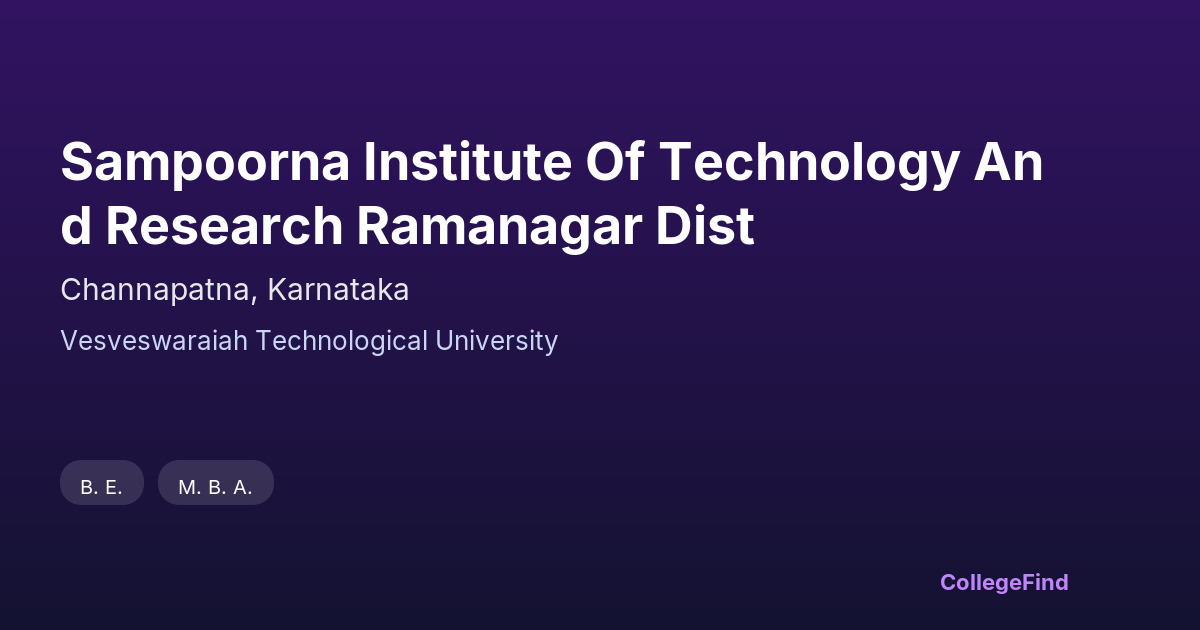 sampoorna institute of technology and research ramanagar dist