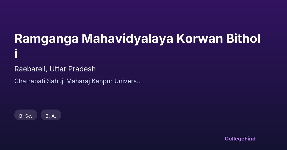 ramganga mahavidyalaya korwan bitholi