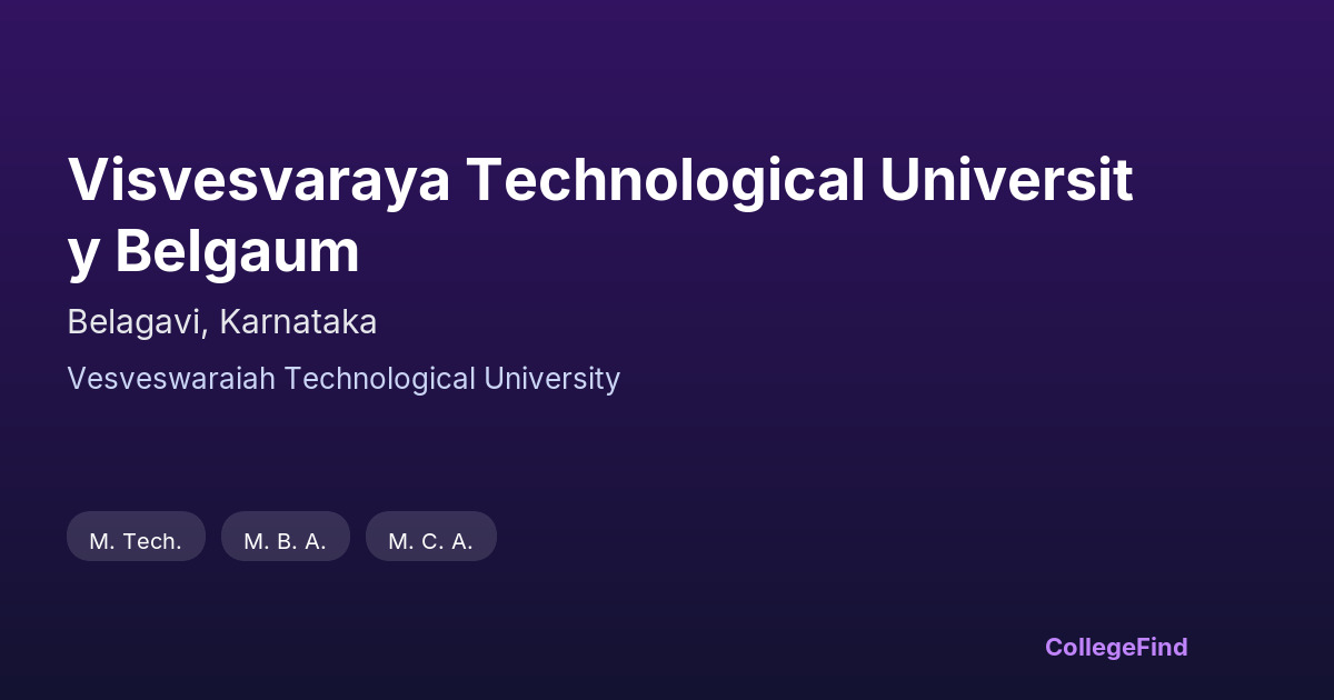 visvesvaraya technological university belgaum