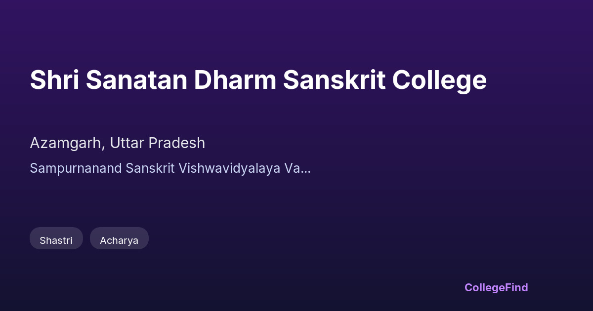 shri sanatan dharm sanskrit college