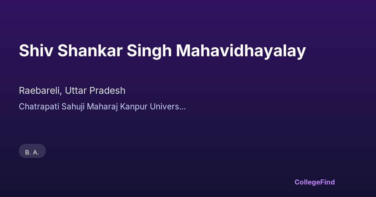 shiv shankar singh mahavidhayalay