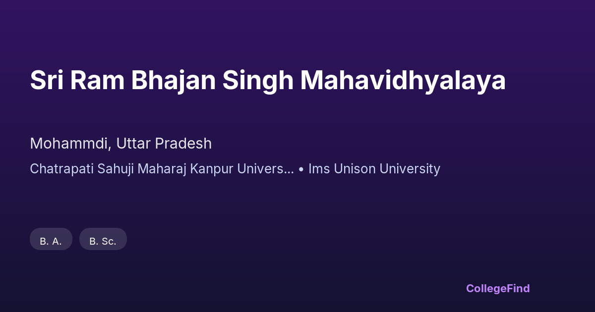 sri ram bhajan singh mahavidhyalaya